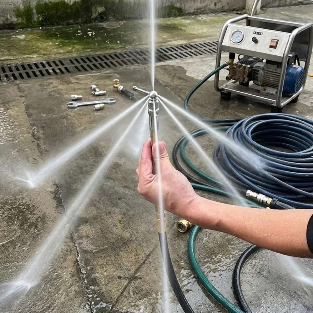 Drain for Cleaning Nozzle Kit for 1/4 IN For Pressure Washer Stainless Steel Rotating Spiral Fixed and Push Button Nozzle