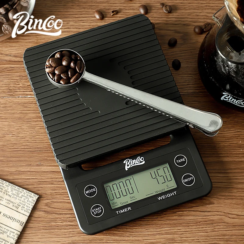 Bincoo Coffee Electronic Scale Small Italian Special Coffee Bean Weighing Intelligent Timing Coffee Tool