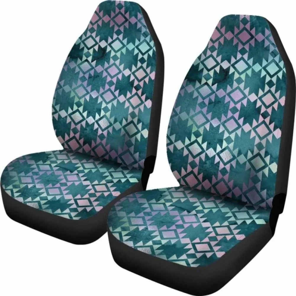 Aztec Ethnic Iridescent Car Seat Covers,Pack of 2 Universal Front Seat Protective Cover