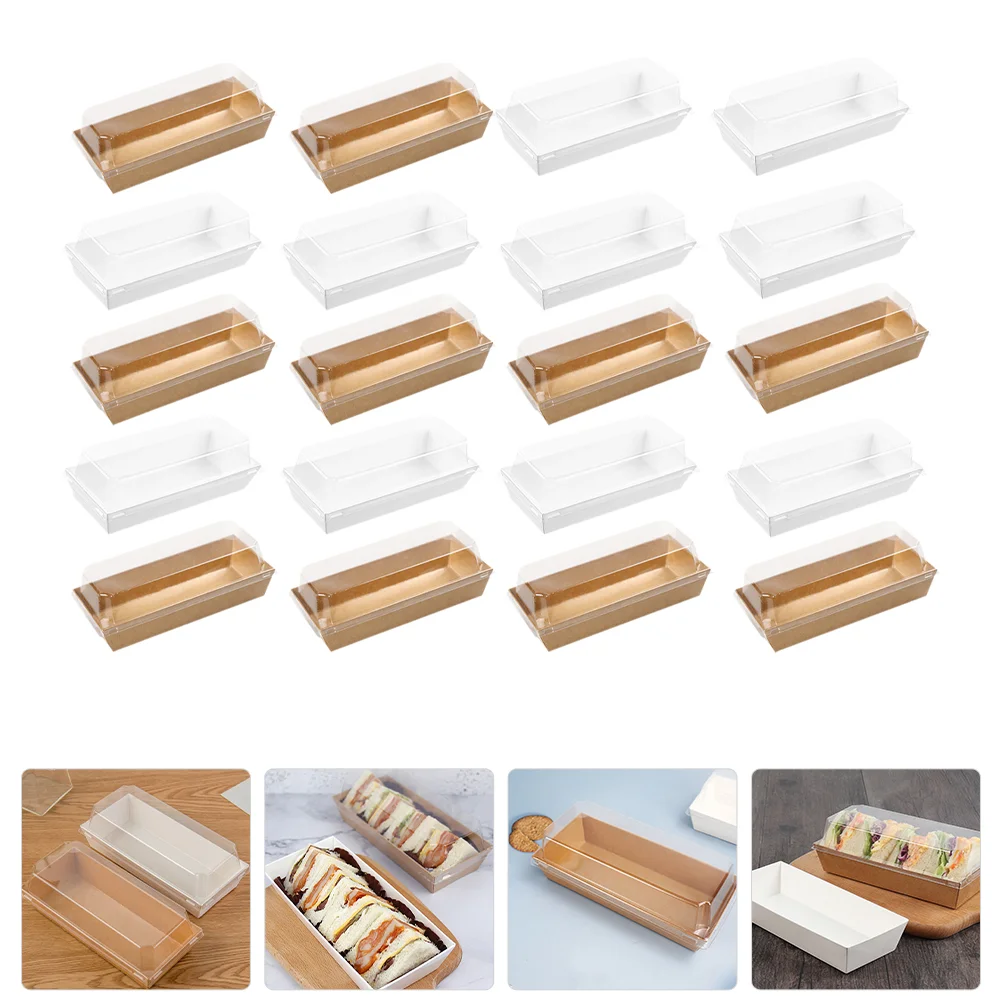 

20 Pcs Food Containers with Lids Chocolate Packaging Boxes Kraft Paper Treat