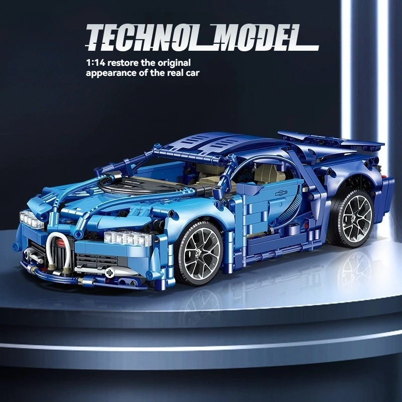 NEUE Technische 1:14 Blau Super Racing Auto Bausteine MOC Montieren Sport Modell Für Kinder Geburtstag Weihnachten Halloween Geschenke