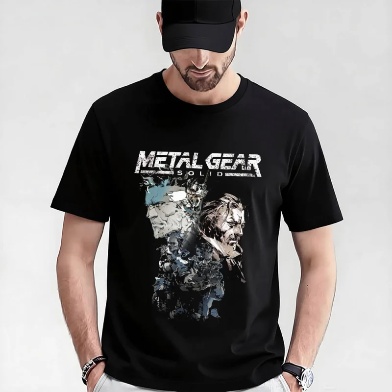 

Metal Gear Solid character art MGS gift t shirt for men Kojima Video game Graphic Clothes 100% cotton print tee All size tops