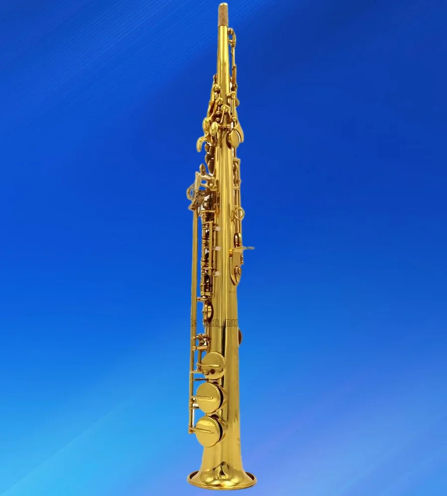 2026 new87 Prof Neck Built-in Soprano Saxophone Electrophoretic gold Bb Sax Including Case