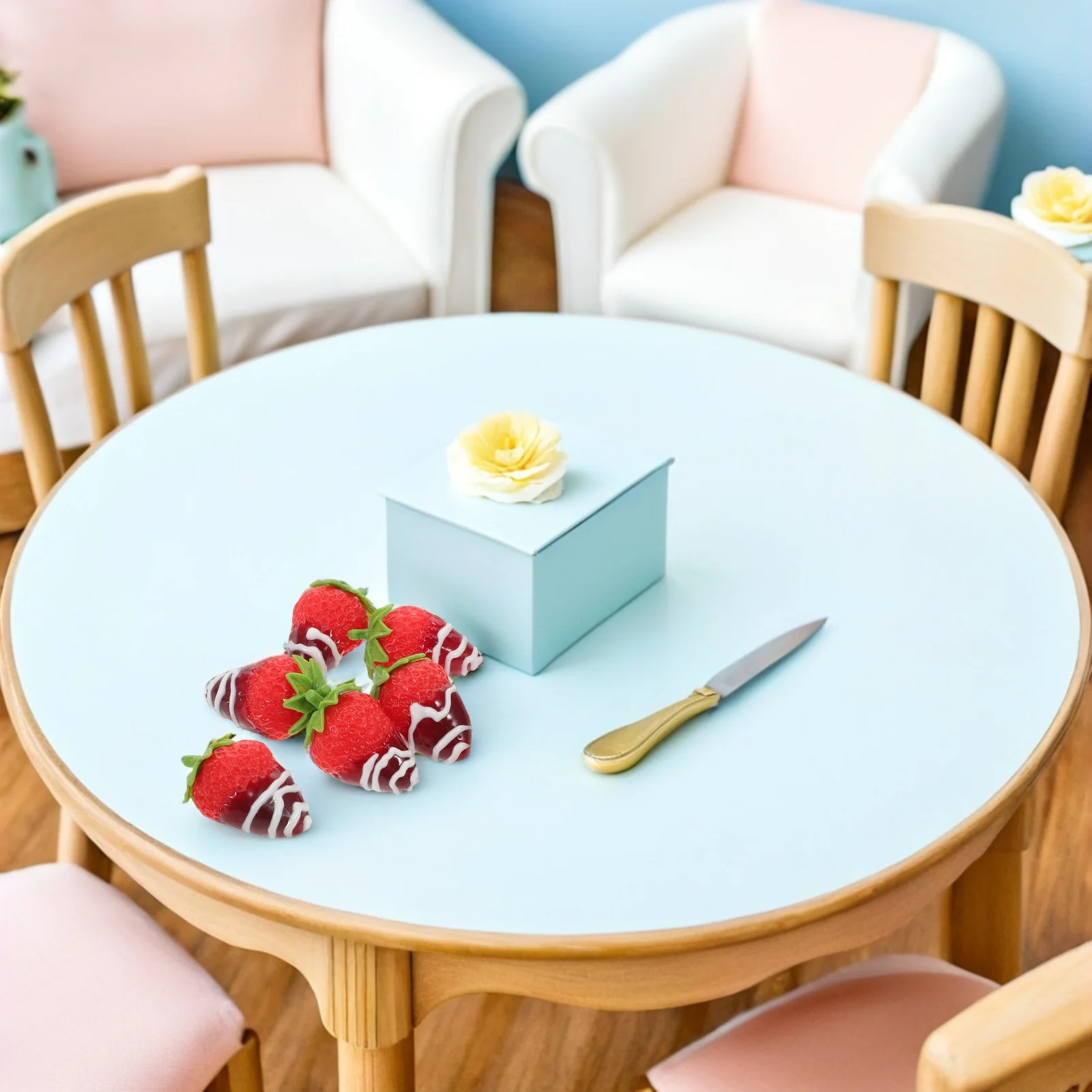 

6pcs Artificial Strawberry Decor Realistic Fake Chocolate Dipped Strawberries For Centerpiece Dessert Display Simulation Fruit