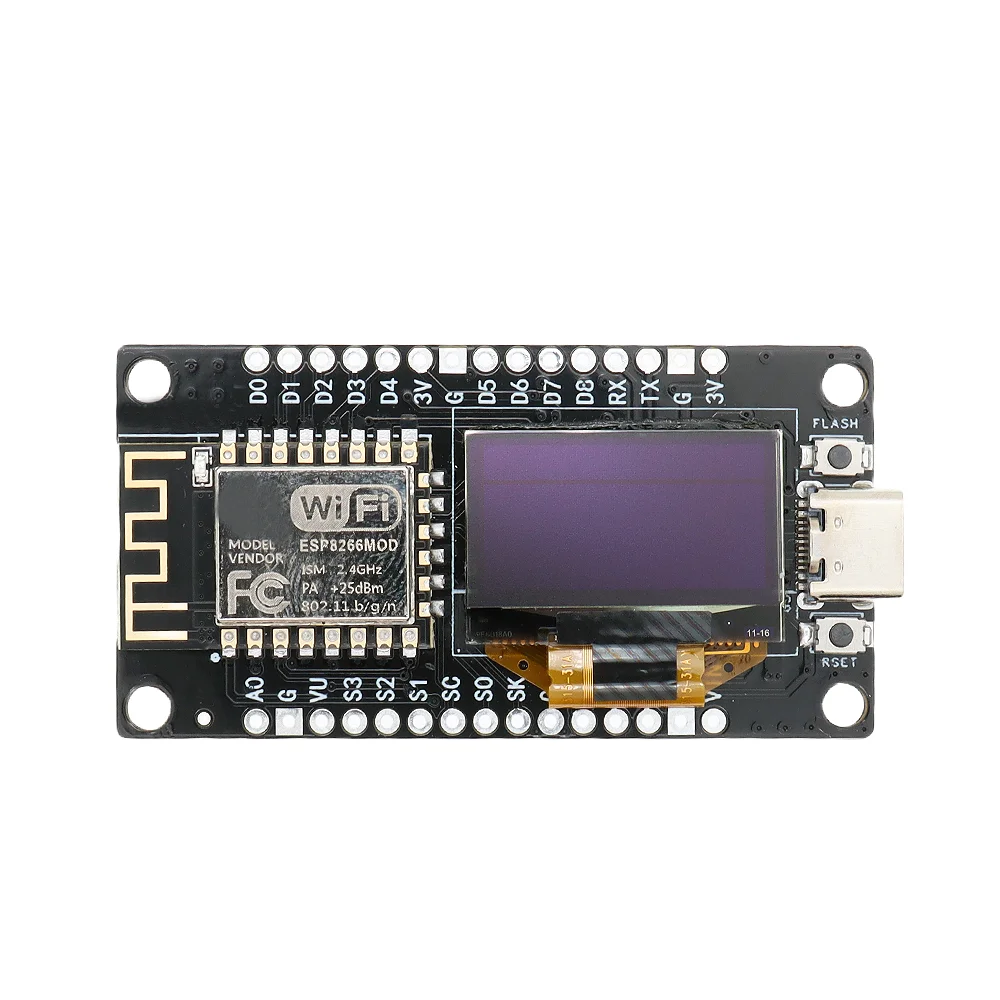 NodeMCU ESP8266 V3 Development Board With 0.96 Inch OLED Display CH340 ESP-12F WiFi Module TYPE-C USB For IDE/Micropython