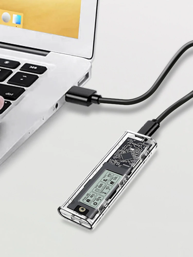 Obudowa dysku M.2 NVMe/NGFF z inteligentnymi funkcjami monitorowania stanu zdrowia, stabilnym transmisją, typu C 3.2, z cyfrowym wyświetlaczem, model SL-TN10-P-AC