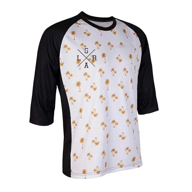 2025 men's 7-point sleeve loose rider mtb shirt DH motocross T-shirt sportswear racing suit mountain bike endurance clothes
