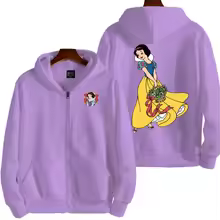 Snow White Men Cartoon Zipper Hoodie