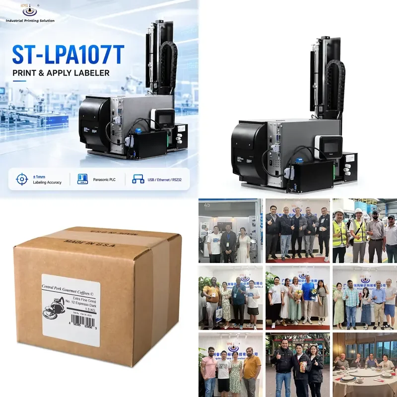 HCY IPS ST-LPA107T High Precision Print and Apply Label Machine for Automated Packaging Systems