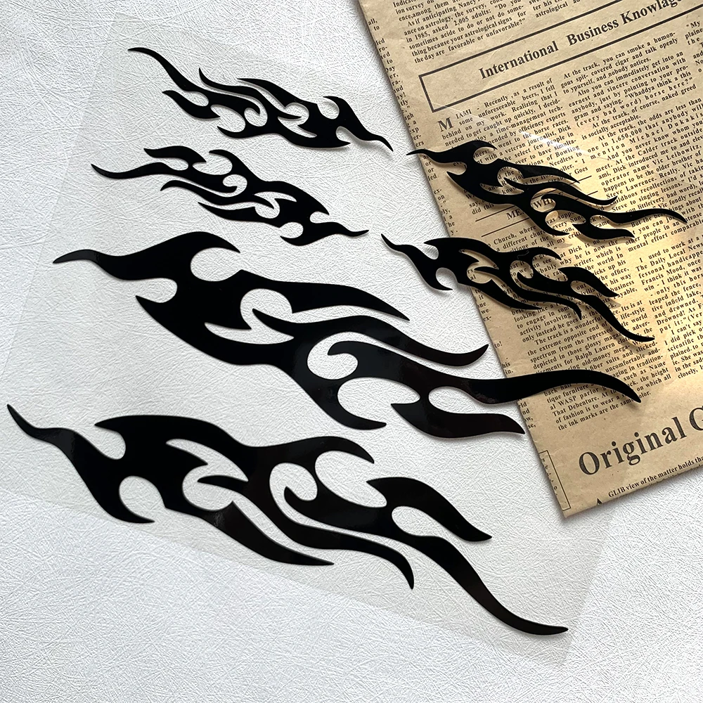 Zwart/Rood Vlam Reflecterende Moto Stickers Decor Motorfiets Scooter Lichaam Sticker Accessoires Voor Honda Cb650r Pcx