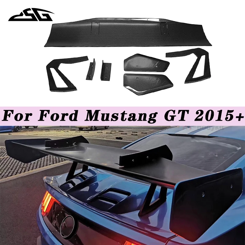

For Ford Mustang 2015+ Carbon Fiber Rear Trunk Lid Spoiler Tail Wing Lip Splitter Guide Wing Body Kit Car Accessories