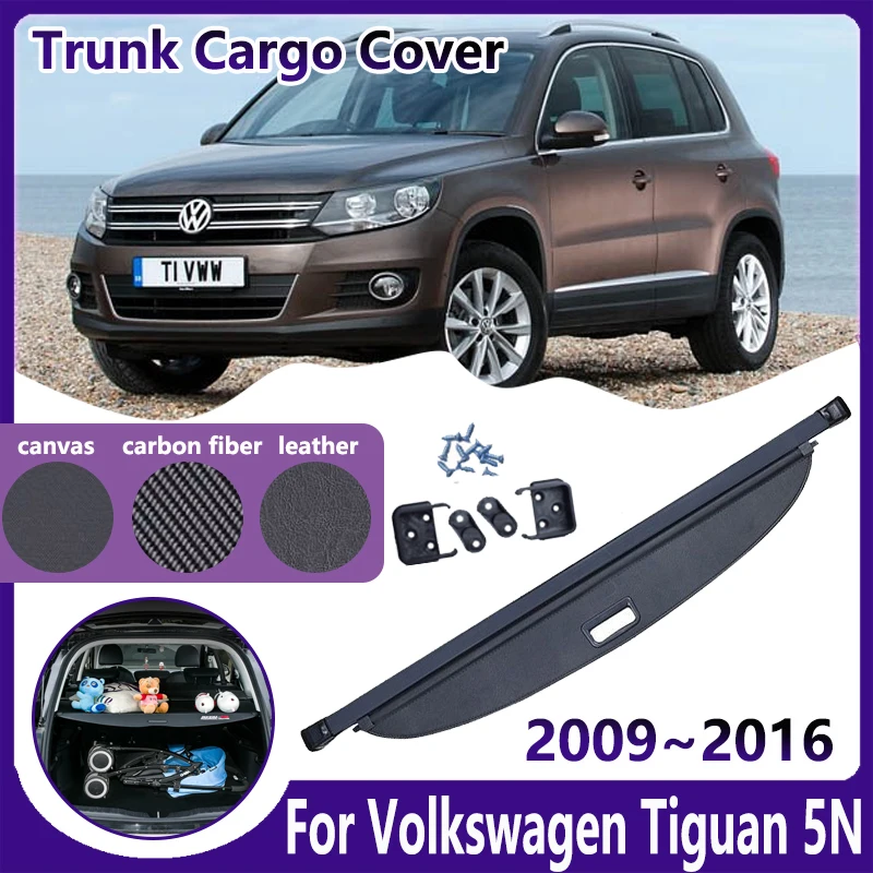 Car Trunk Cargo Cover for VW Volkswagen Tiguan 5N Accessories 2009 2010 2011~2016 Luggage Organizer Shields Retractable Curtain