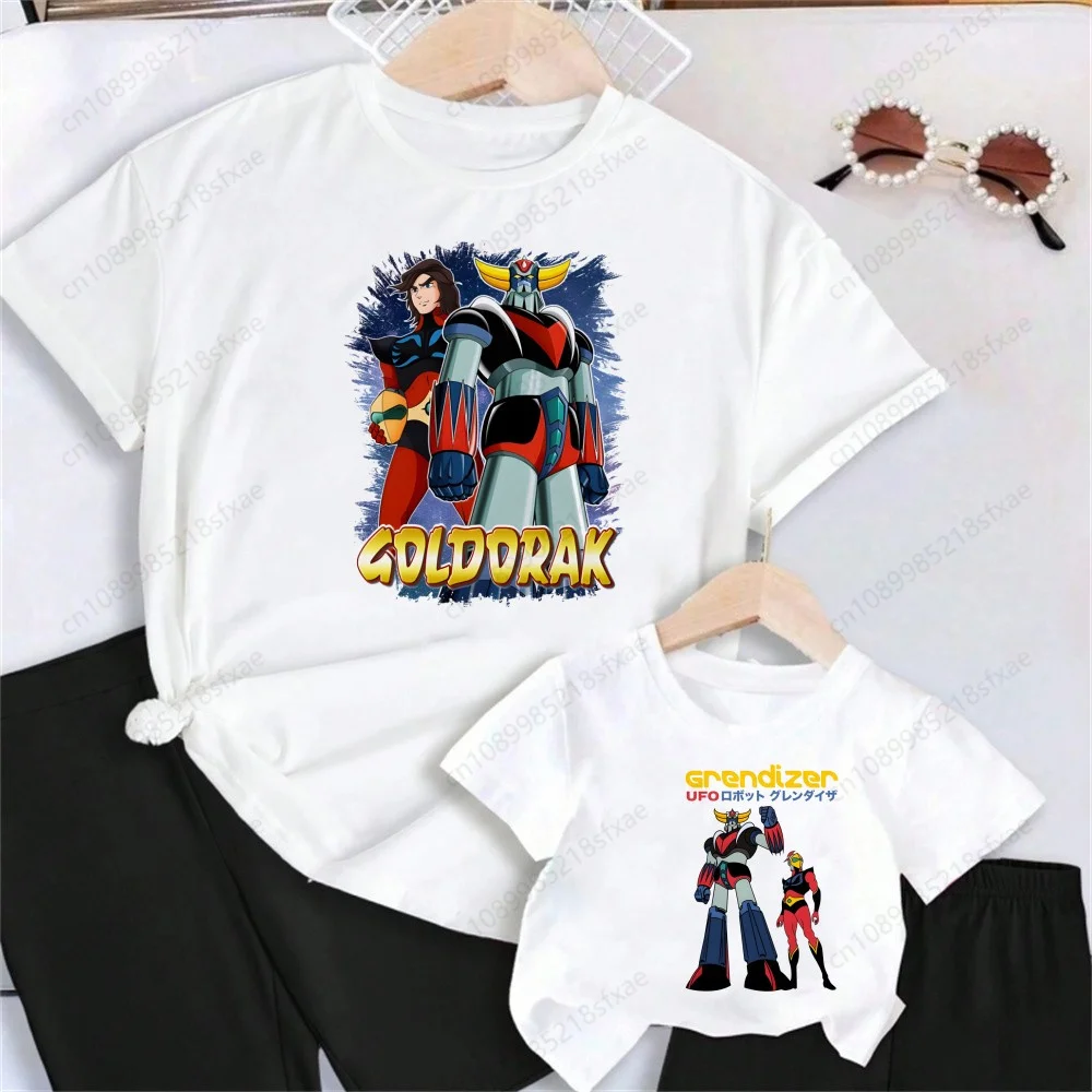 Manga Goldorak Ufo Robo Anime Mazinger Grendizer Kids Funny Tshirt Children Print T-shirt Fashion Matching Outfits for Family