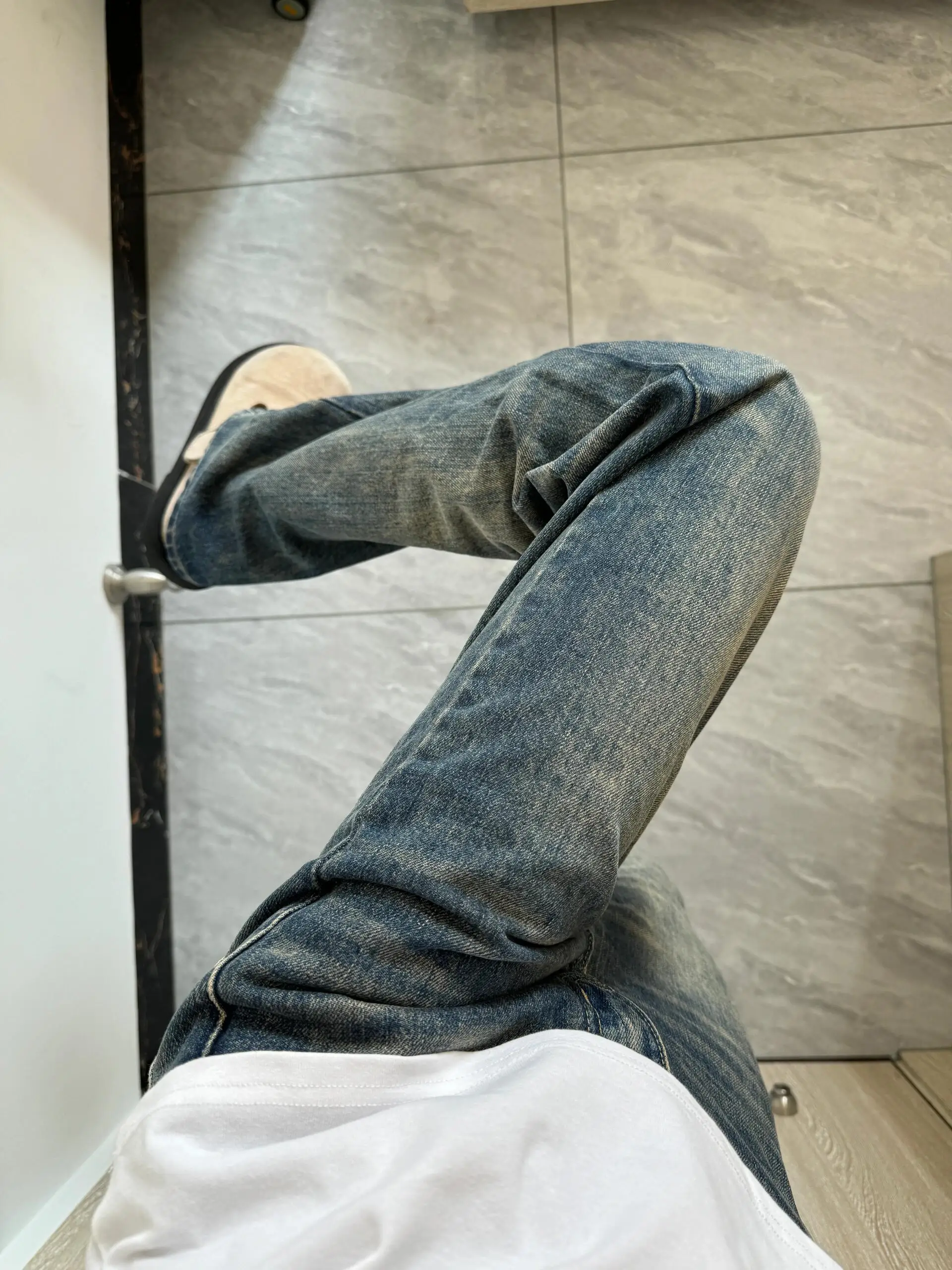 

Cleanfit American Waed Straight Leg Jeans Men's Slimming Pants Autumn Winter Vibe Boys Jeans Distred Classic Fit