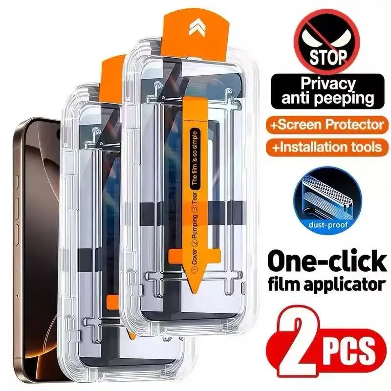 2-Pack Privacy Tempered Glass Screen Protector for Apple iPhone Series - Bubble-Free, Dust-Free, Easy Installation