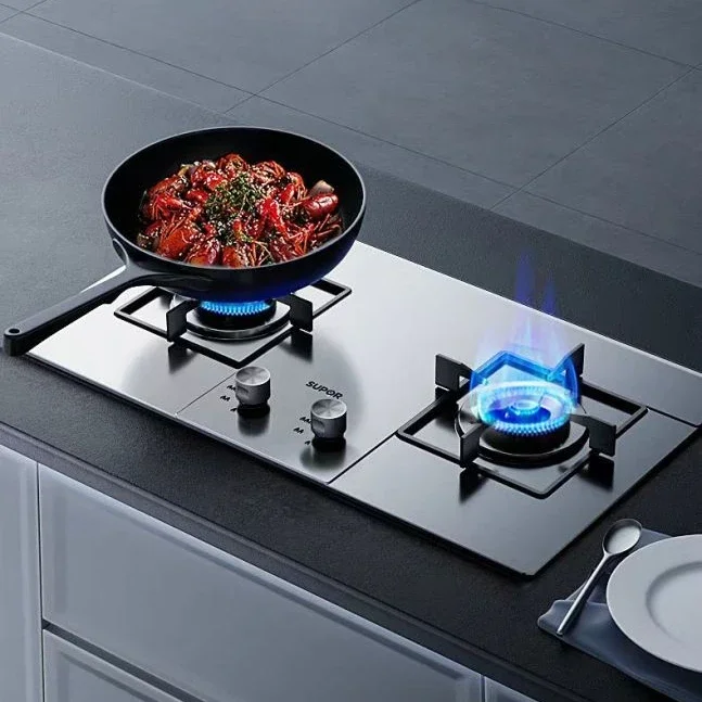 

gas cooker embedded household liquefied natural gas cooker desktop stove gas stove double burners fierce fire