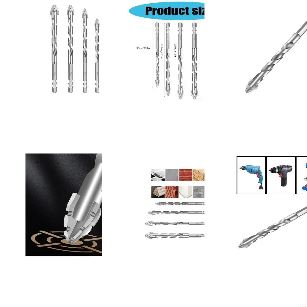

4 шт. 1/4 "шестигранный хвостовик, четыре флейты, пилообразные зубчатые эксцентриковые сверла для сверления дома и на площадке,