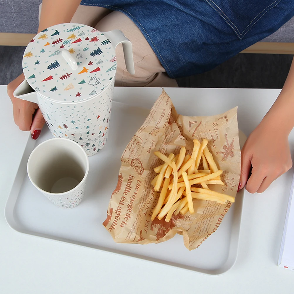 

Nordic Bamboo Fiber Food Serving Tray Medium Grey Dessert Snack Plate Tableware Fruit Bread Dish Eco Friendly Crack Resistant