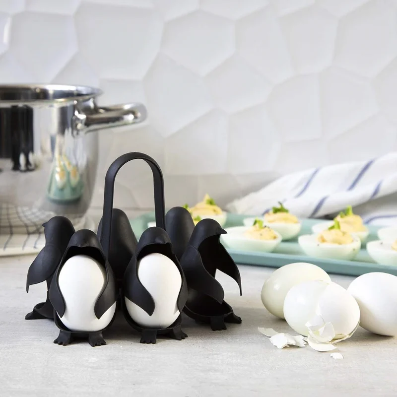 3-in-1 Egg Boiling Tool Store and Serve Egg Holder,Penguin-Shaped Boiled Egg Cooker for Making Soft or Hard Boiled Eggs