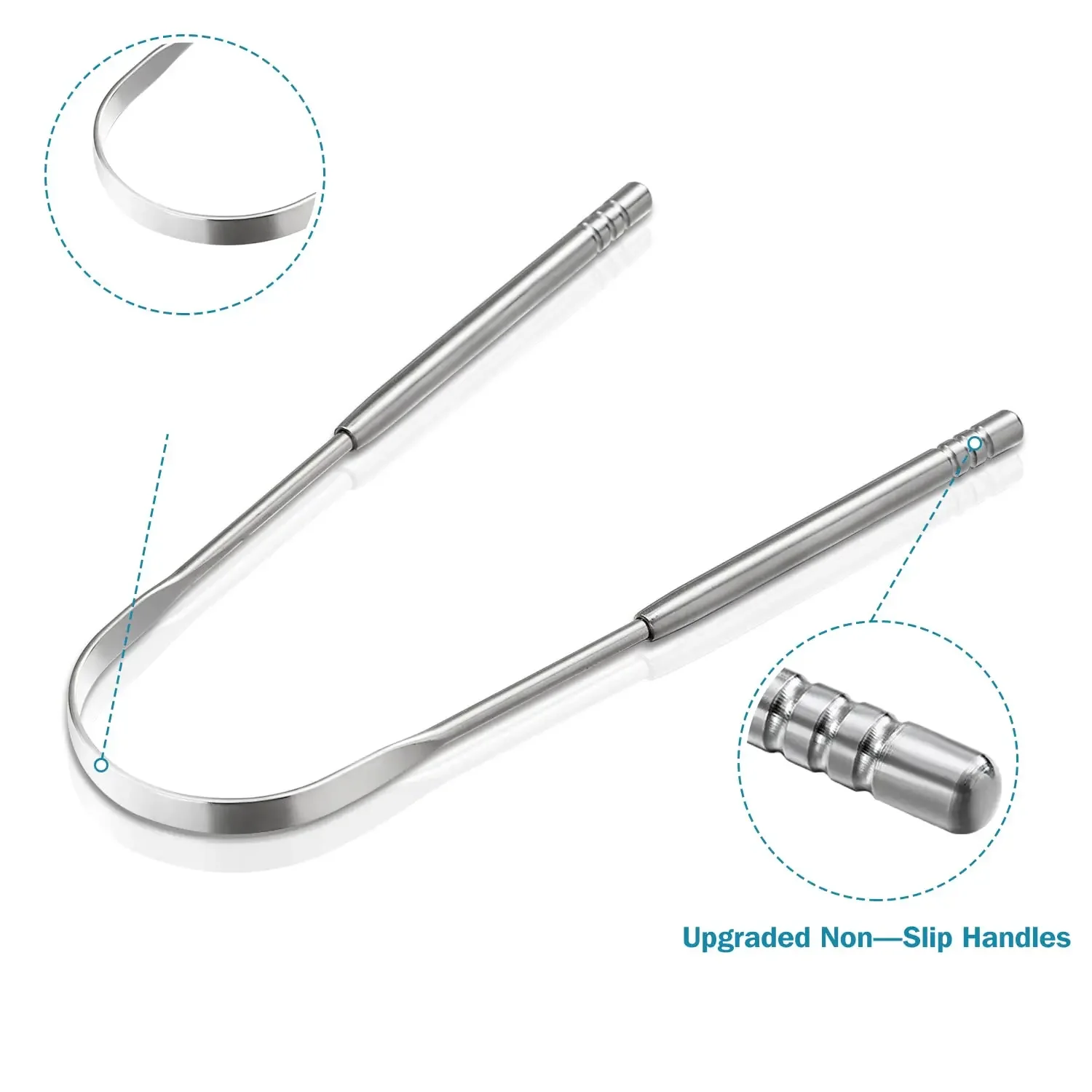 1/2/6pcs Stainless Steel Tongue Cleaning Tongue Scraper Reusable Tongue Coating Cleaning Scraper Silvery U Shaped Tongue