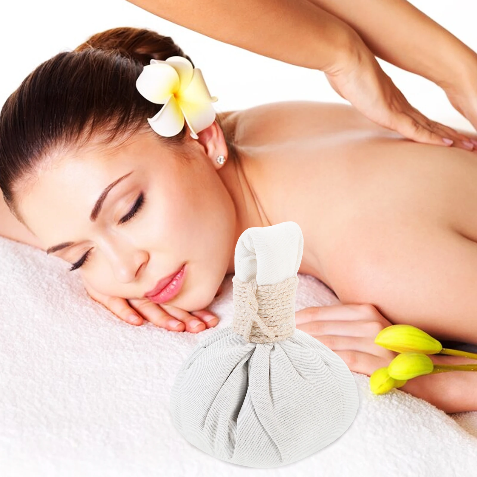 

2pcs Herbal Health Balls Chinese Medicine Massage Spa Pouch Warming Bag Compress Tool Relaxing Aromatherapy Gift