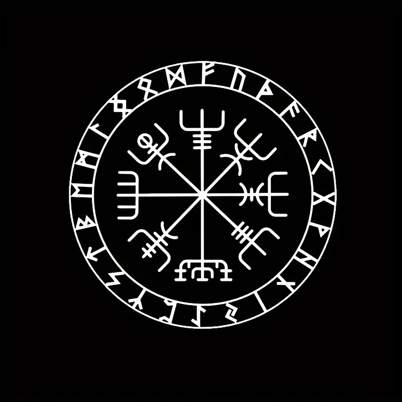 1PC Waterproof Vegvisir Circular Vinyl Stickers Decals Viking Symbol for Car Trunk Laptop Cosplay Gear Decor Accessories