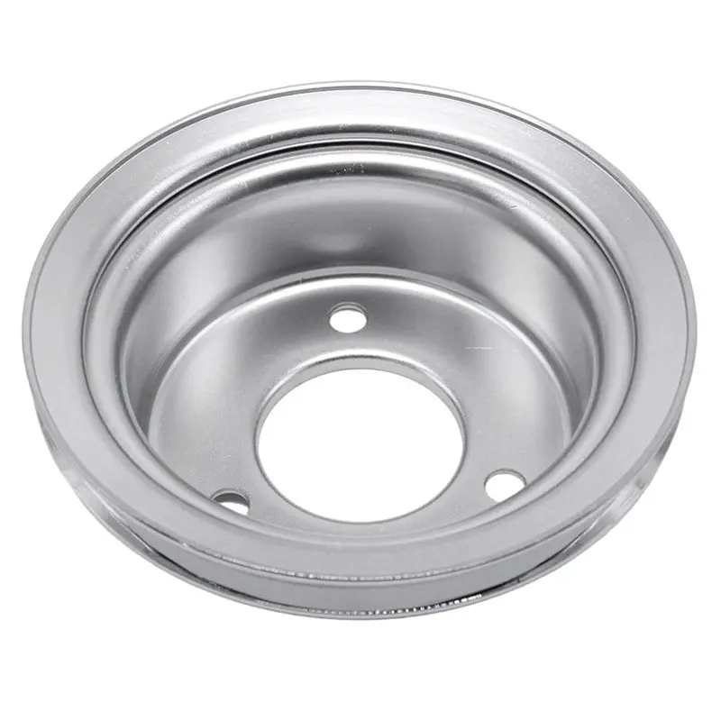 For Ford Mustang 289 1965-1966 Engine Crankshaft Lower Pulley Single 1 Groove Chrome Steel Replacement Part Crank