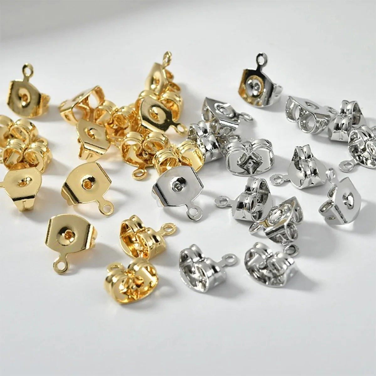 Pendientes de latón chapados en oro de 18 quilates con retención de color y argolla, suministros para hacer joyas DIY hechas a mano
