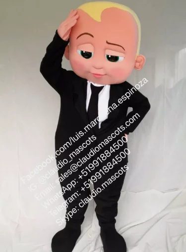 New Adult Hot Sale Foam Cute Boy Boss Man Baby Cartoon Mascot Costume Plush Christmas Fancy Dress Halloween Mascot Costume