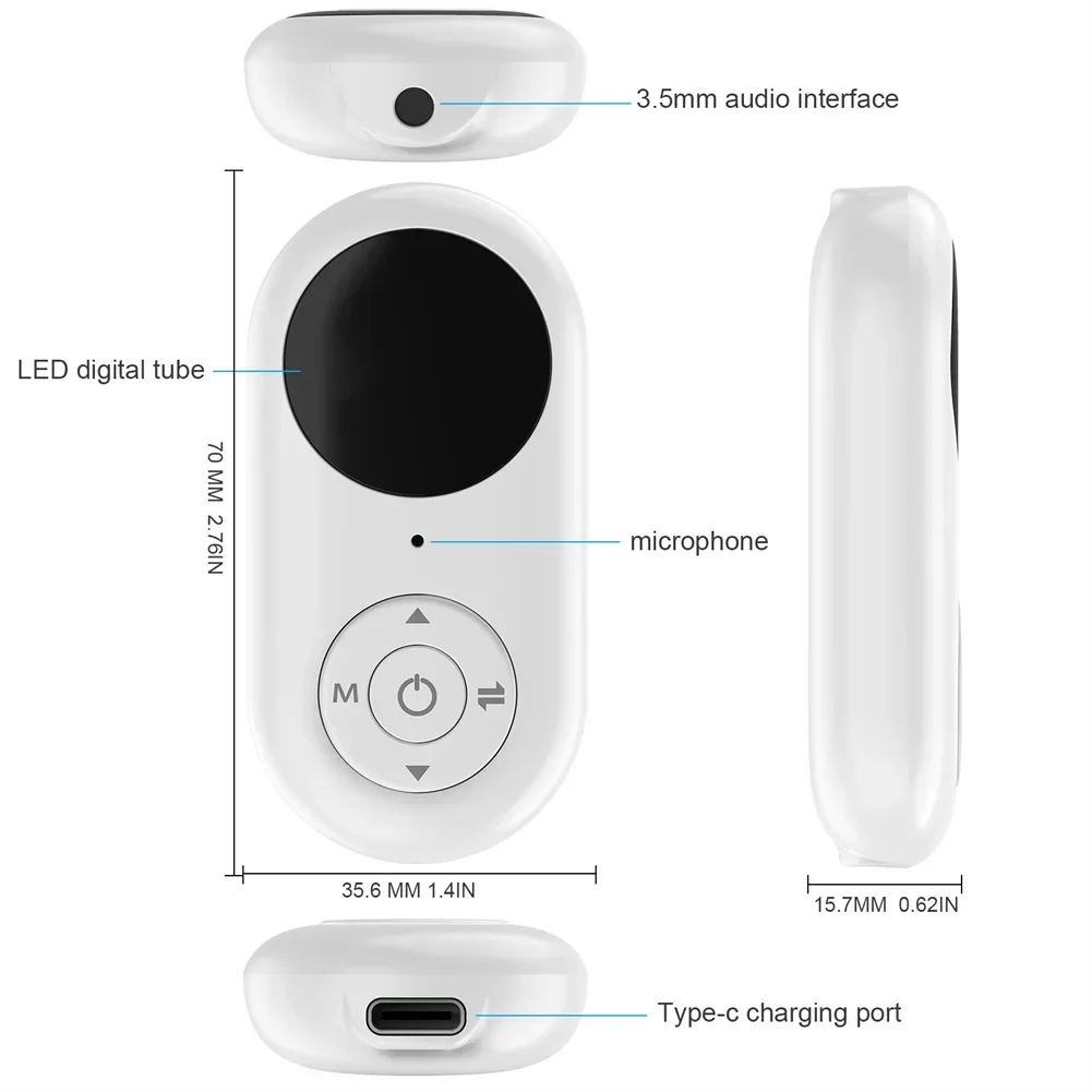 3 In 1 Aux 5.3 Bluetooth-compatible Adapter And Receiver With 3.5 Mm Jacks Digital Display Receiver Transmitter