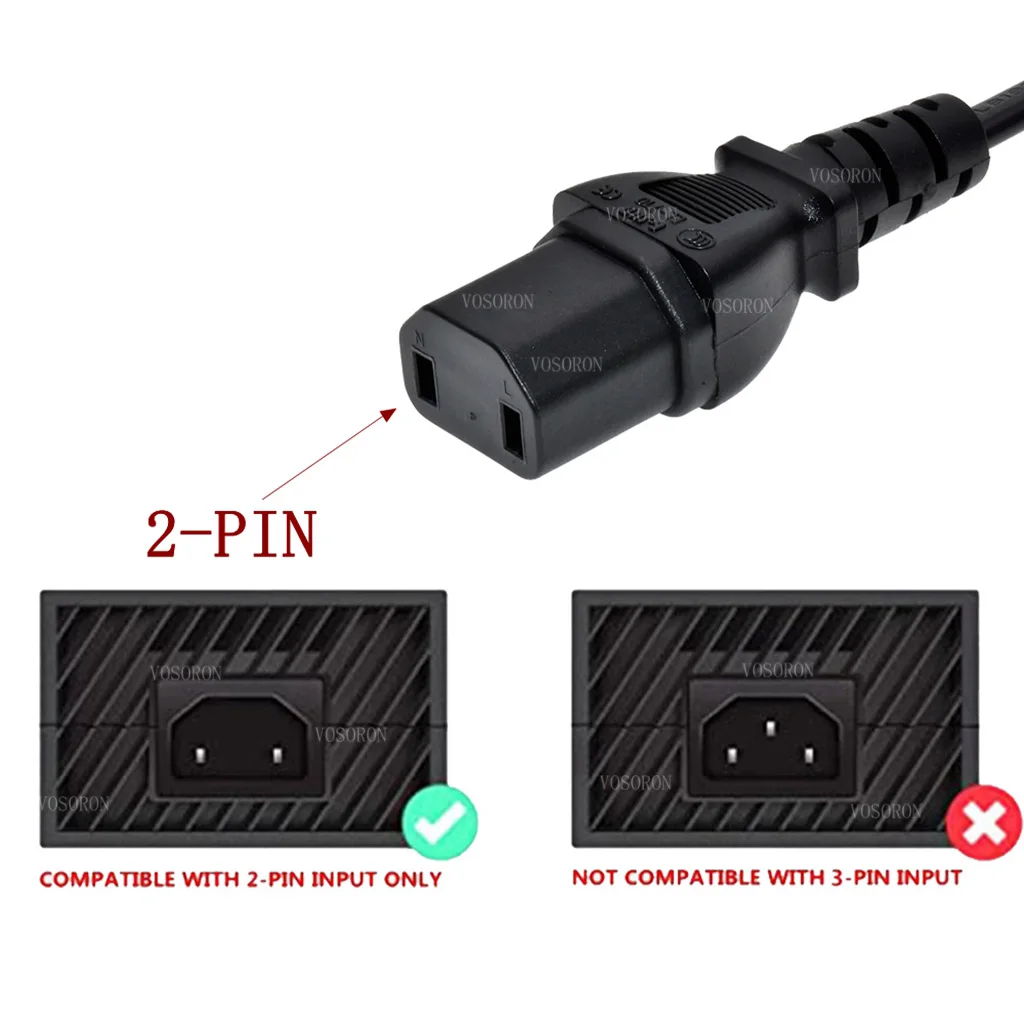 Spina maschio universale a 2 poli a IEC320 C17 Adattatore femmina Cavo di alimentazione CA per PS4 Pro Cavo di ricarica alimentatore standard UE/USA