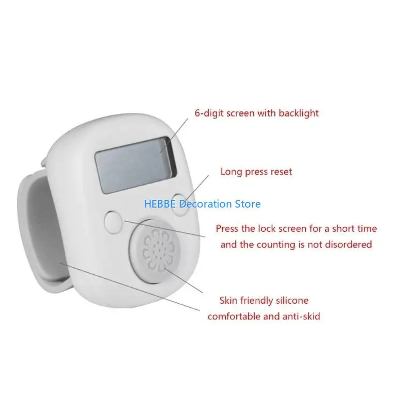 B0KC Handy Counter Clicker Manual Digital clicker Tally Counters Finger Mechanical Palms Handheld 6-Digit