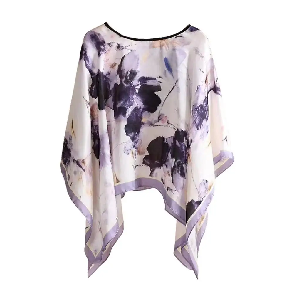 Women Girl Summer Beach Chiffon Blouse Tops Shawl Sun Protection Sunscreen Shirt Women Loose Blouse Sunscreen Comfortable Poncho