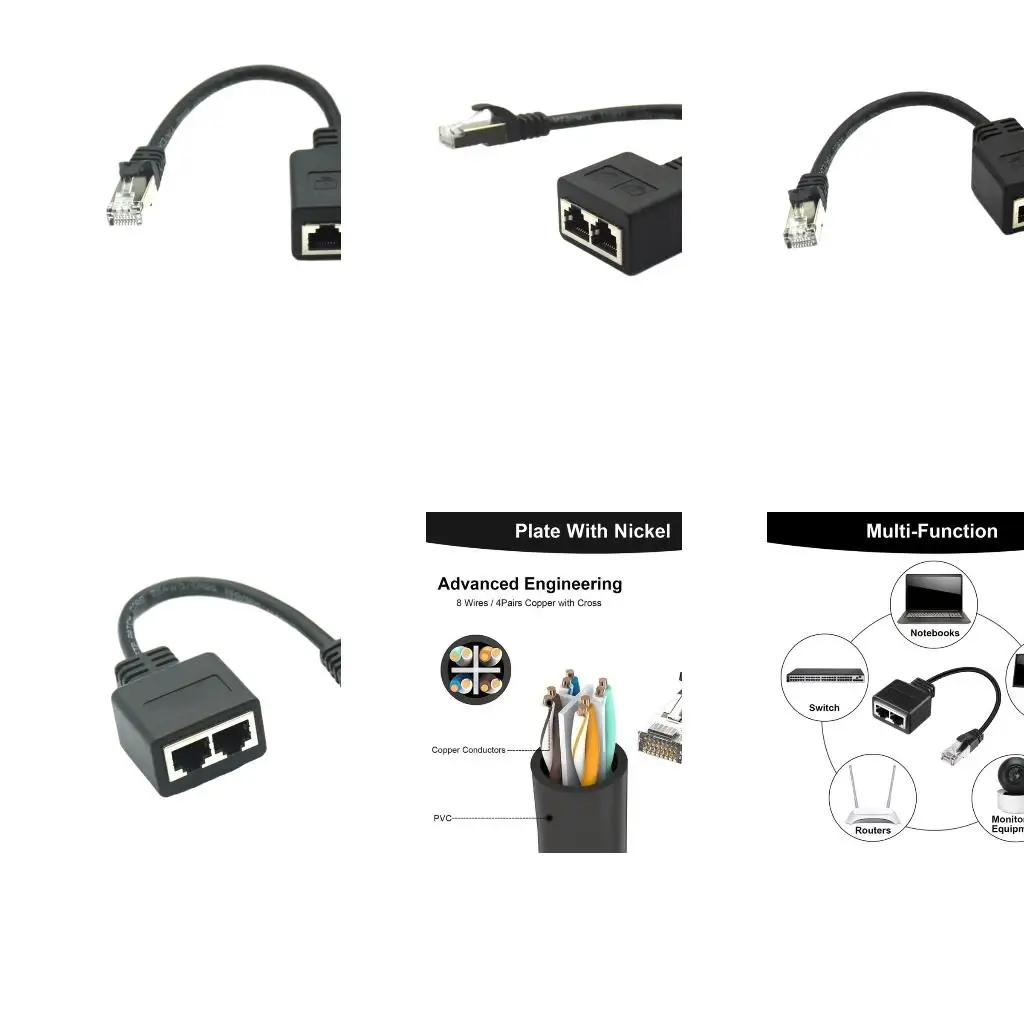 Кабель-разветвитель RJ45 (1xMale на 2xFemale) для Ethernet LAN, удлинитель кабеля Ethernet, конвертер