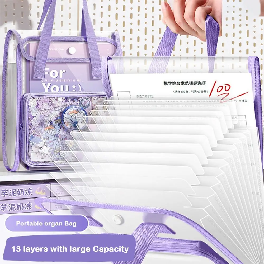 Folder File A4 13 Kantong Penyelenggara Dokumen Kertas Genggam Desain Vertikal Folder Klasifikasi Subjek