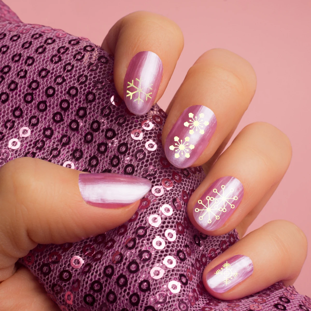 

3 Bottles Nail Art Stickers Kit Snowflake Sequins for Christmas Holiday Decorations Unique Design Easy to Apply on Natural