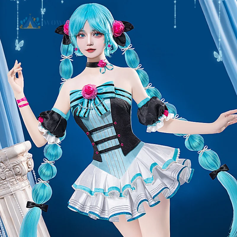 

Аниме проект Sekai косплей костюм Мику синий парик мечта балетное платье униформа Хэллоуин карнавальный костюм для женщин игра