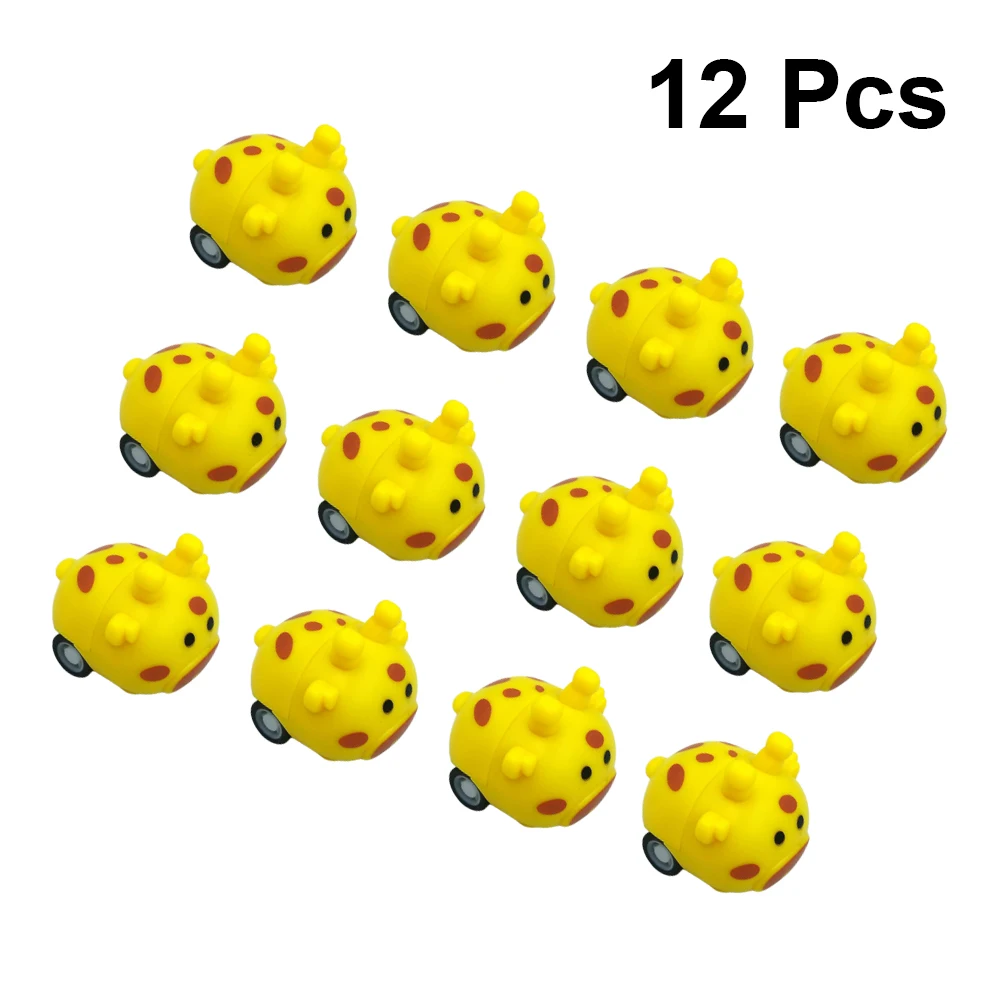 12 pièces girafe dos cavalier jouet enfant modèles de voiture tirer jouets inertie Animal Mini enfant