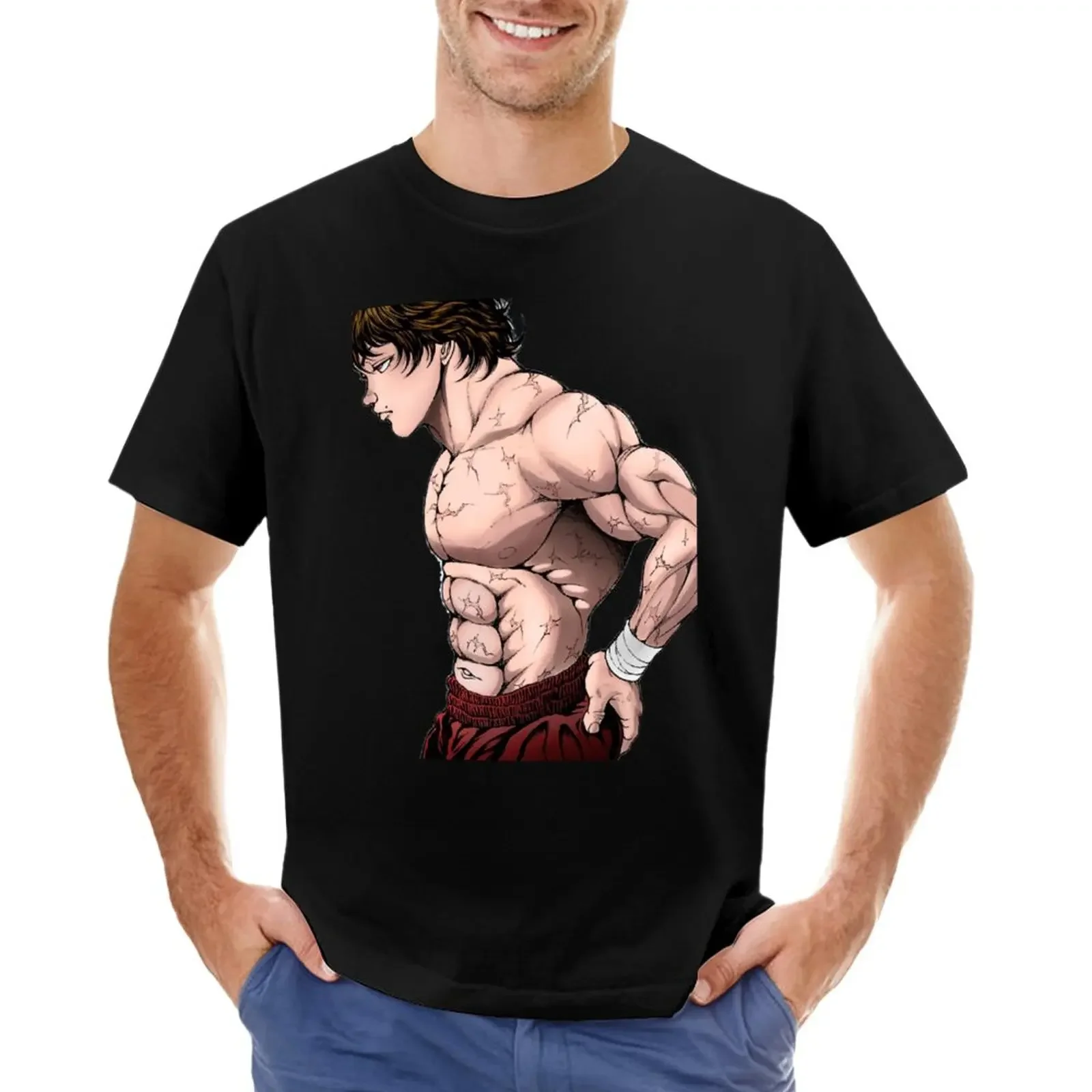 

Baki the grappler : Baki Hanma fanart T-Shirt vintage customizeds Men's t-shirt