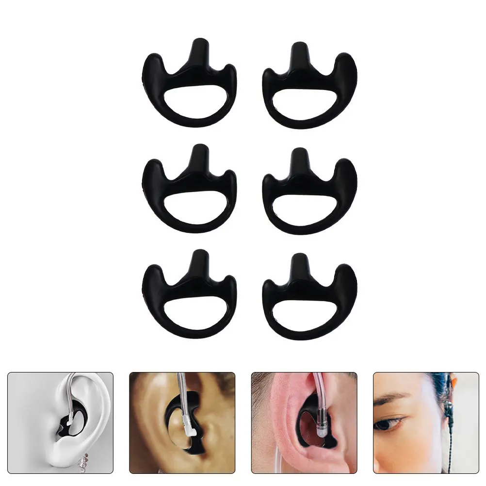 

3Pairs Silicone Ear Mold Earbud Tips for Sports Secure Fit Stretch Resistant Acoustic Coil Tube Headset Earbud Two