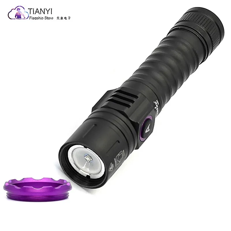 USB strong violet 5W household handheld banknote inspection light 18650 adjustable focus anti-counterfeiting flashlight