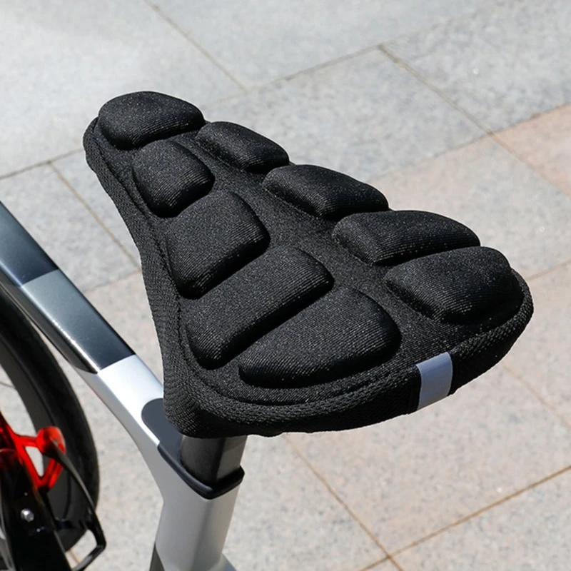 yunyun Bike Saddle Cover Silicone Padded Shockproof Bike Seat Cover Improved Comfort Breathable Anti-Slip Bicycles Seat Cushion