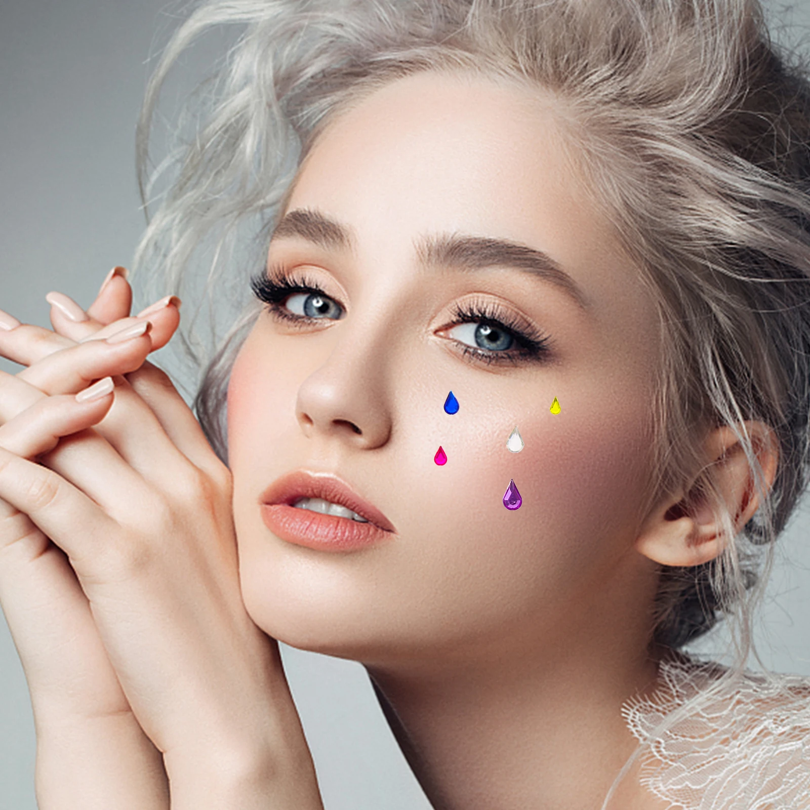 

5 Sheets Crystal Rhinestones Stickers Self Adhesive Face Gems for Eyelid Makeup Jewels Festival Costume Accessories