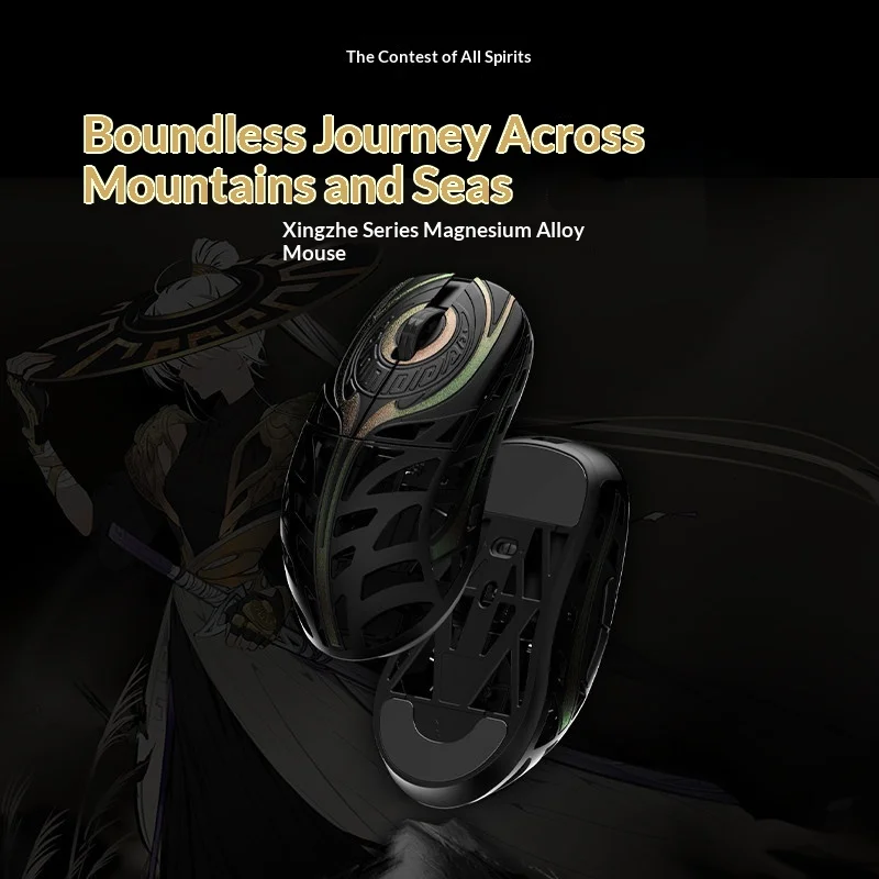 WLMOUSE Strider Gaming Mouse Dual Mode Wireless PAW3950HS Sensor 8KHz Polling Rate Hollow Magnesium Alloy Game Mice PC Accessory
