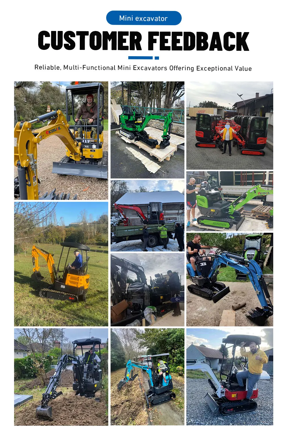 Mini-Bagger Kompakter Hydraulikbagger Raupenbagger mit CE-Zertifizierung für Garten-, Bauernhof- und Bauarbeiten – Detail 7