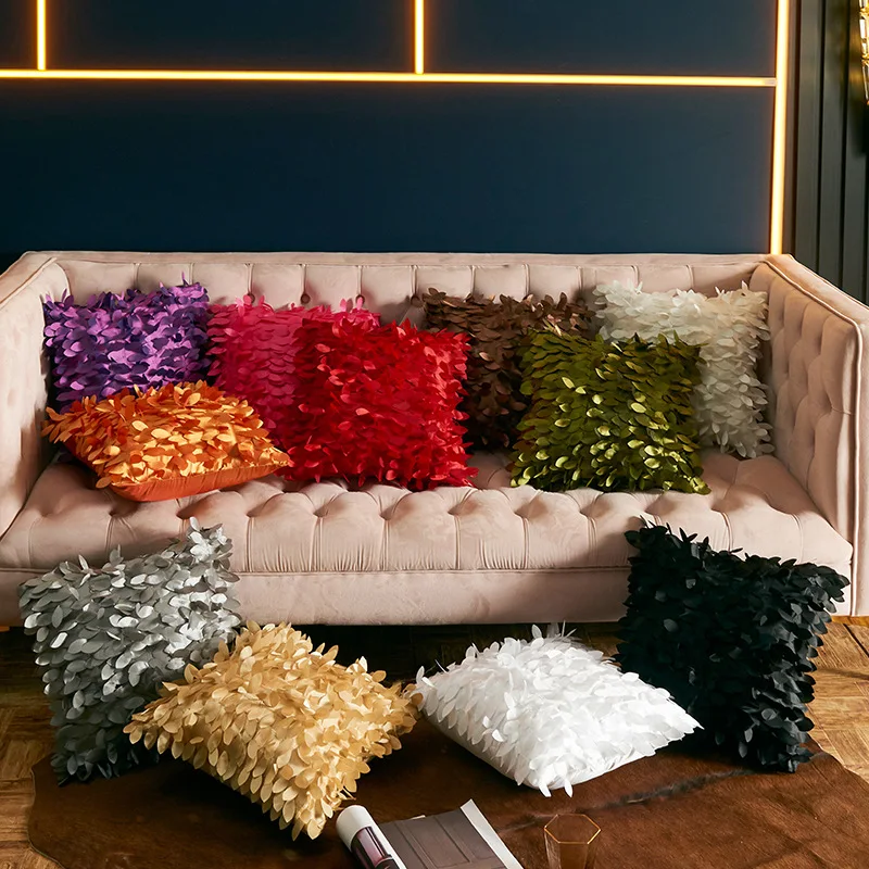 Multi Color Three-dimensional Leaf Car Pillow Cover, Living Room, Hotel Lobby Sofa, Pillowcase, Backrest Cover