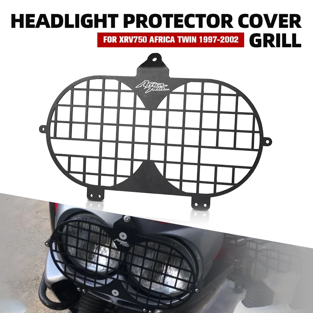 

For Honda XRV750 Africa Twin 750 1997-1998-1999-2000-2001-2002 HeadLamp Mesh Grille Lampshade Headlight Protector Cover XRV 750