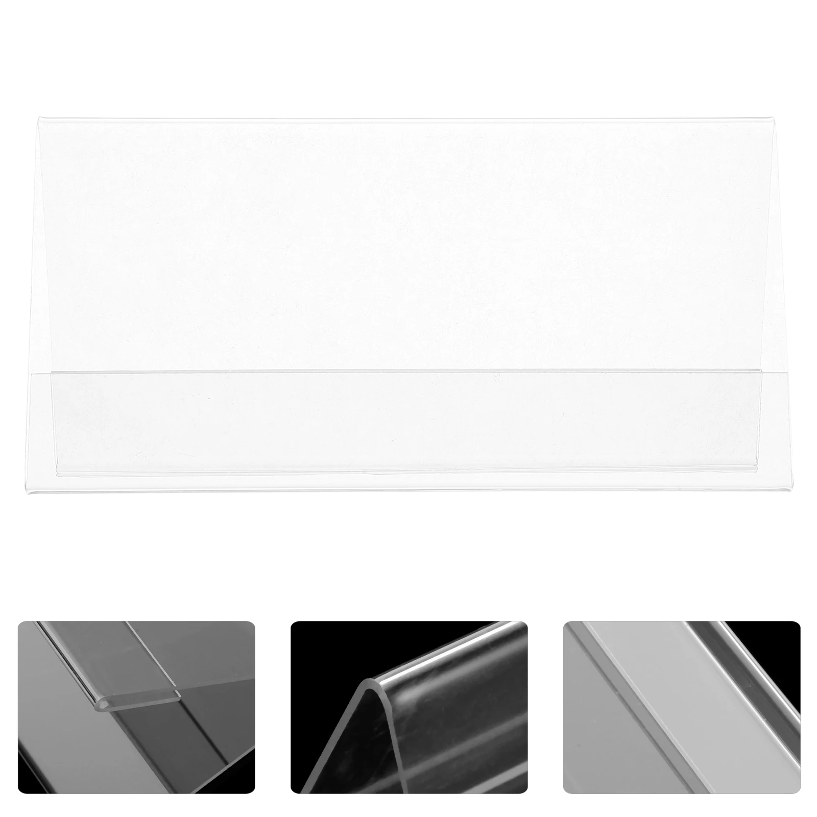 

10pcs Transparent Table Tent Holders Clear Double-Sided Desk Name Plates For Office Conference Classroom Business Meetings Pet
