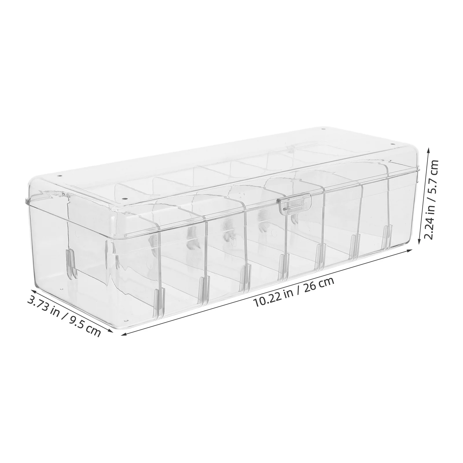 Caja de almacenamiento de escritorio de plástico transparente grueso, divisores extraíbles, organizador de cables de tarjetas, caja organizadora de clasificación de tarjetas para el hogar y la Oficina