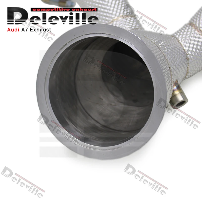 Exhaust Header Straight Downpipe For AUDI A6 A7 C8 3.0T 2019-2022 Flow Free Pipe Stainless Steel Exhaust System Escape